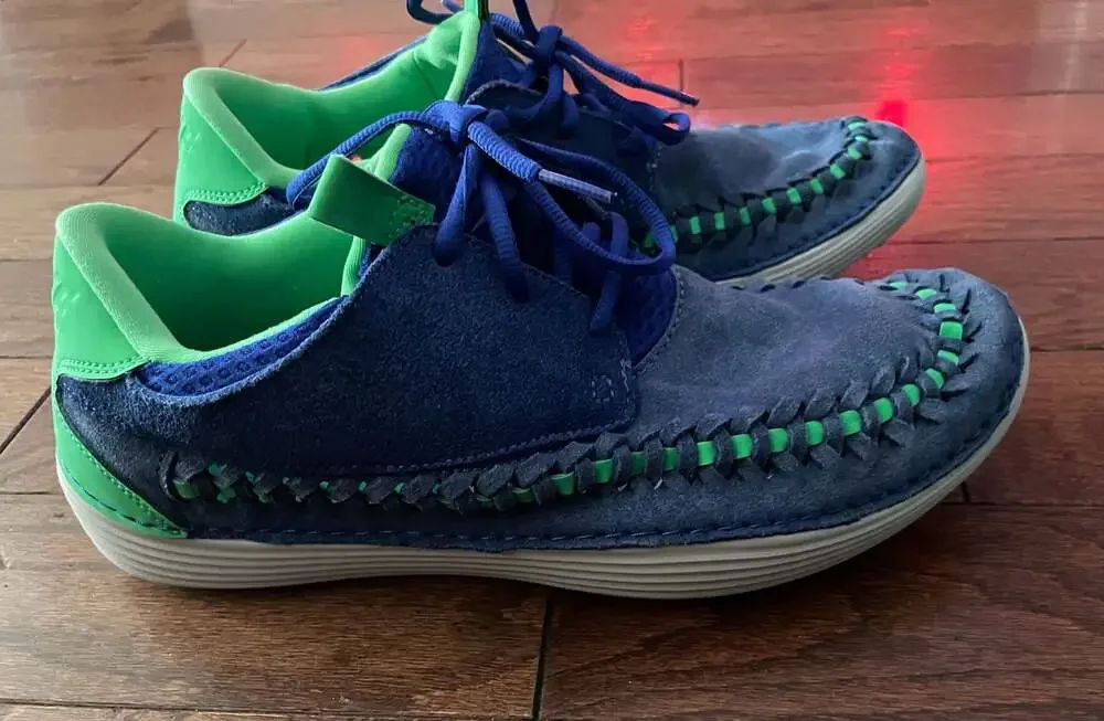 Nike Solarsoft Moccasin Woven 2013 Blue Green Suede Sneakers Men’s 11
